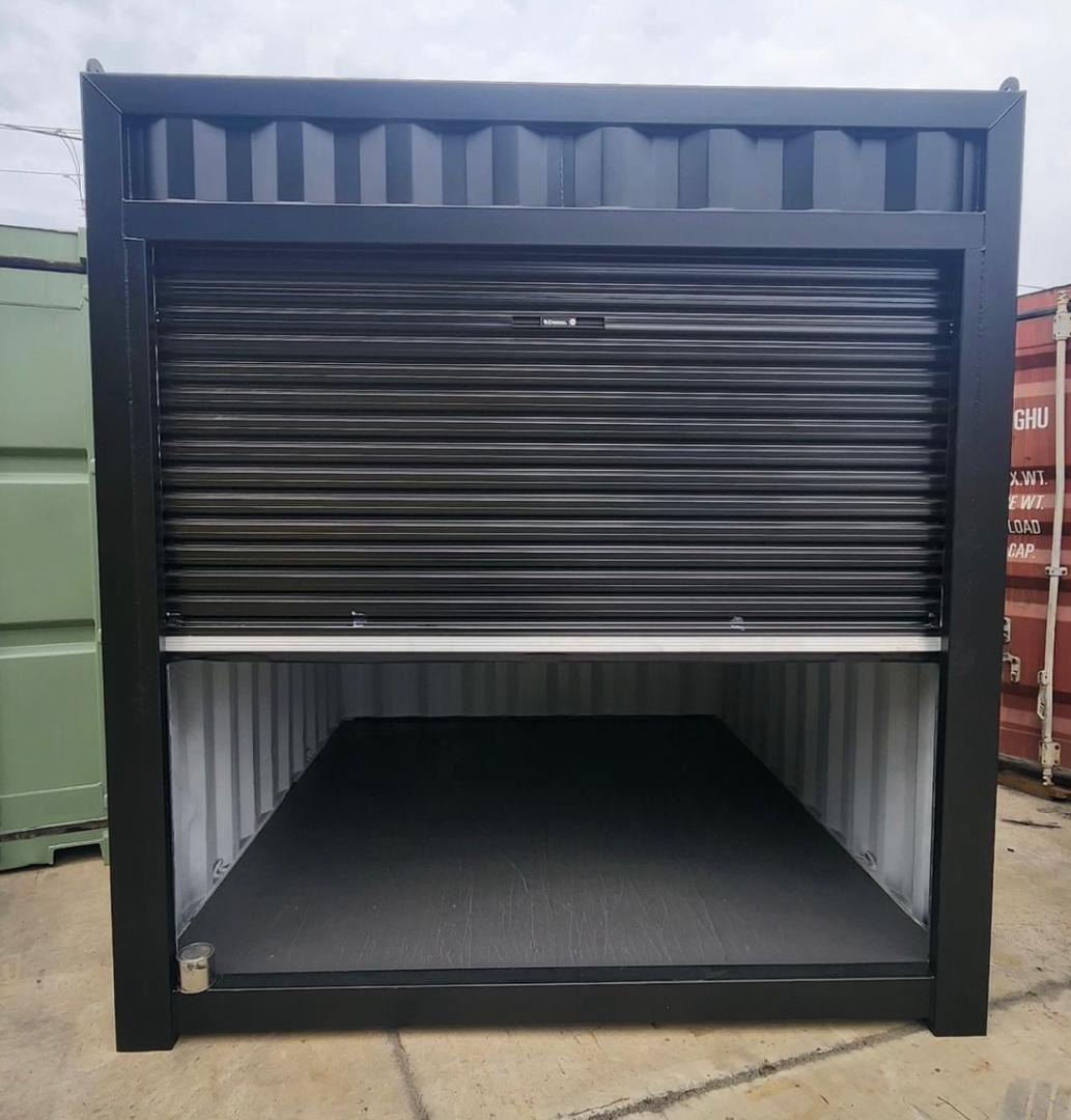 Black Container with Roller Door