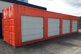 Red Container with Multiple Doors
