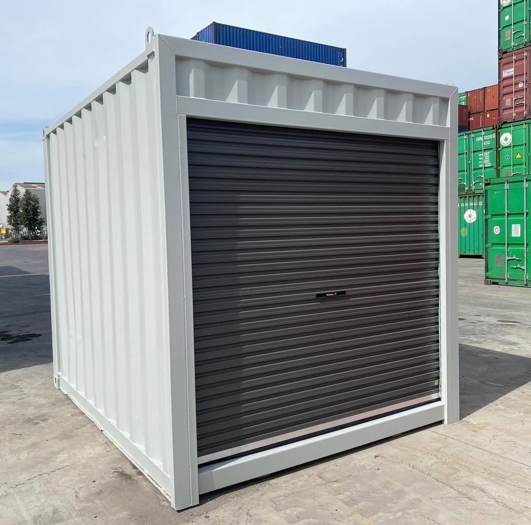 White Container with Roller Door